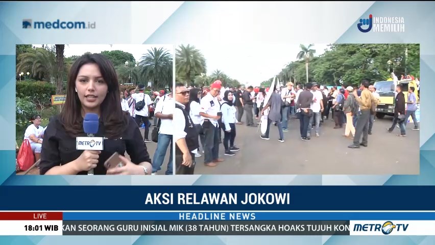 Relawan Jokowi Poros Benhil Bersih-bersih Kawasan Patung Kuda