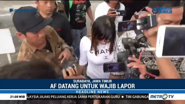 AF Datangi Polda Jatim untuk Wajib Lapor Kasus Prostitusi Online