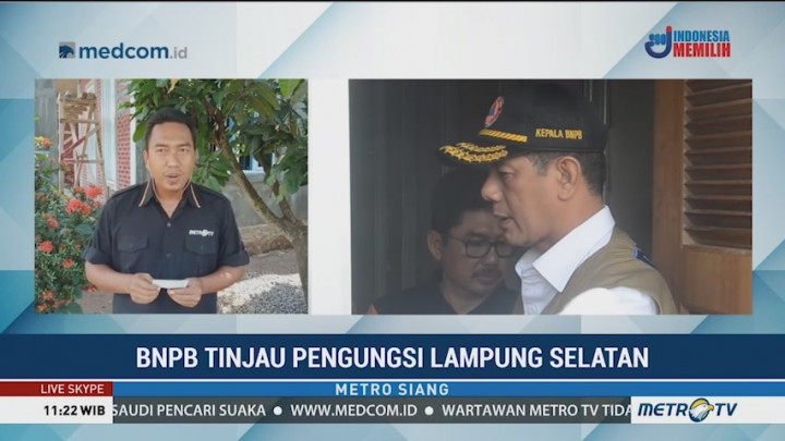 Kepala BNPB Tinjau Pengungsi Lampung Selatan