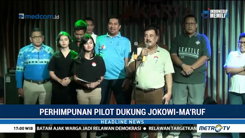 Perhimpunan Profesi Pilot Deklarasi Dukung Jokowi-Ma'ruf