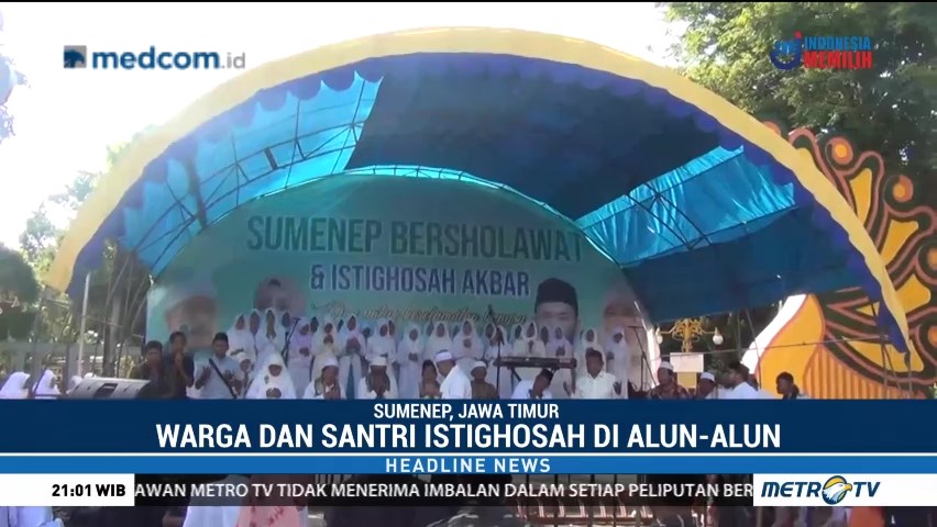 Warga dan Santri Ikuti Istigasah Akbar di Alun-alun Kota Sumenep