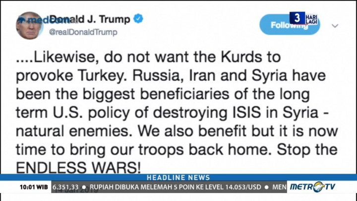 Trump Peringatkan Turki Agar Tak Serang Kurdi