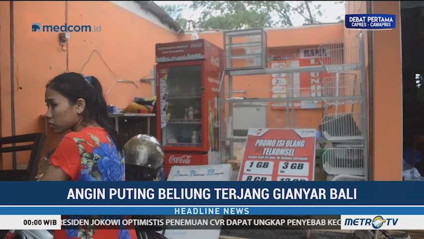 Puting Beliung Rusak Sejumlah Rumah dan Warung di Gianyar