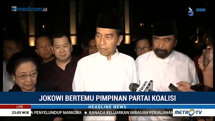 Jokowi Diskusi Debat Perdana Bersama Pimpinan Partai