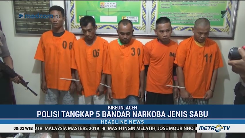 Polisi Ringkus Lima Tersangka Pengedar 3 Kg Sabu