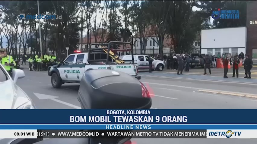 Sembilan Orang Tewas Akibat Bom Mobil di Kolombia
