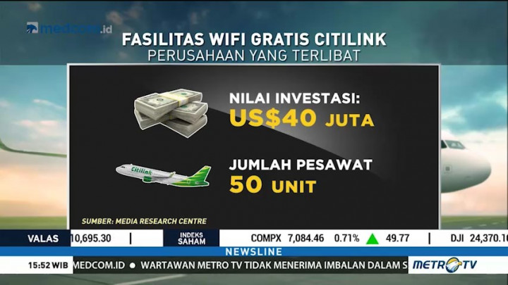 Citilink Beri Akses Wifi Gratis di Pesawat