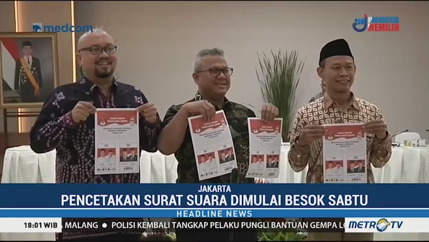 Besok, KPU Tinjau Tiga Lokasi Pencetakan Surat Suara