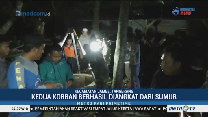 Upaya Evakuasi Korban yang Tercebur Sumur di Tangerang
