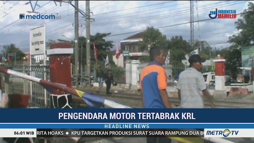 Terobos Pintu Perlintasan, Pengendara Motor di Depok Tertabrak KRL