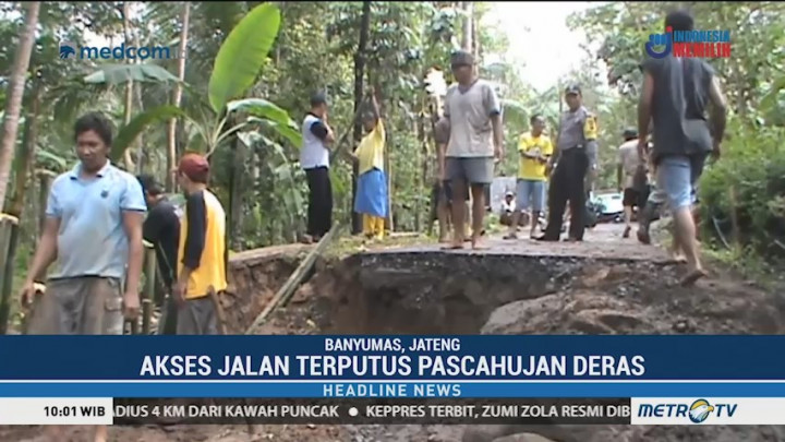 Pascahujan Deras, Akses Jalan Dua Desa di Banyumas Terputus