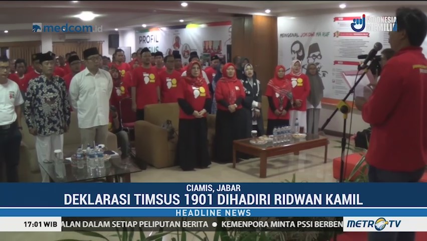 Timsus 1901 Deklarasikan Dukungan untuk Jokowi-Ma'ruf Amin