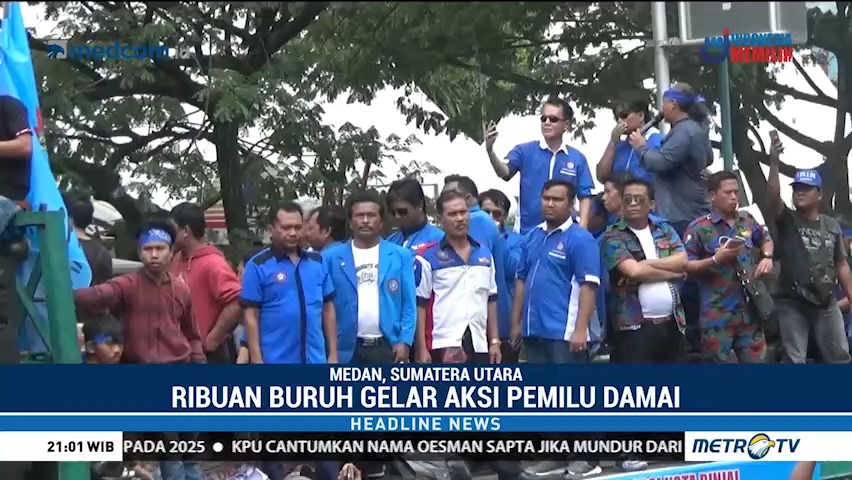 Ribuan Buruh di Medan Gelar Aksi Pemilu Damai