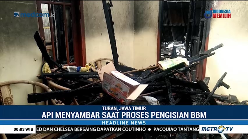 Tuang Bensin di Dapur, Sebuah Rumah di Tuban Ludes Terbakar