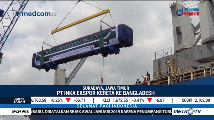 PT INKA Ekspor 15 Gerbong Kereta ke Bangladesh