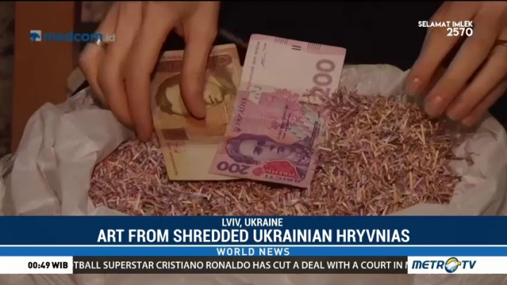 Art from Shredded Ukrainian Hryvnias