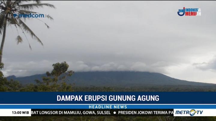 Abu Vulkanik Gunung Agung Hujani Karangasem