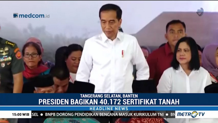 Jokowi Bagikan 40.172 Sertifikat Tanah ke Warga Tangsel