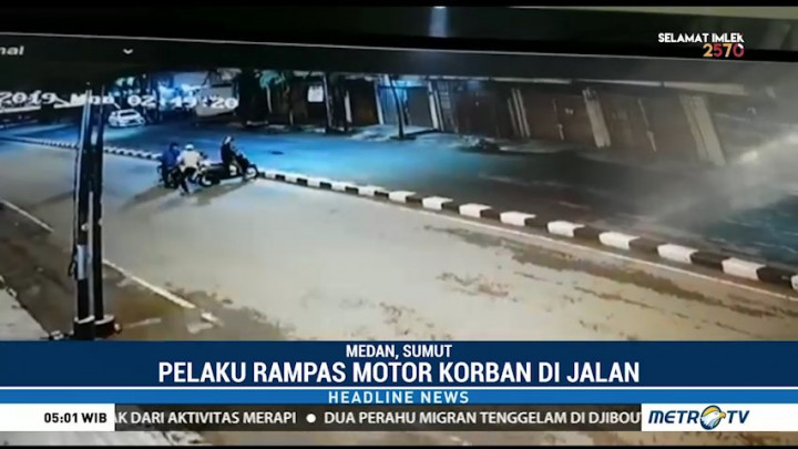 Aksi Begal di Medan Terekam CCTV