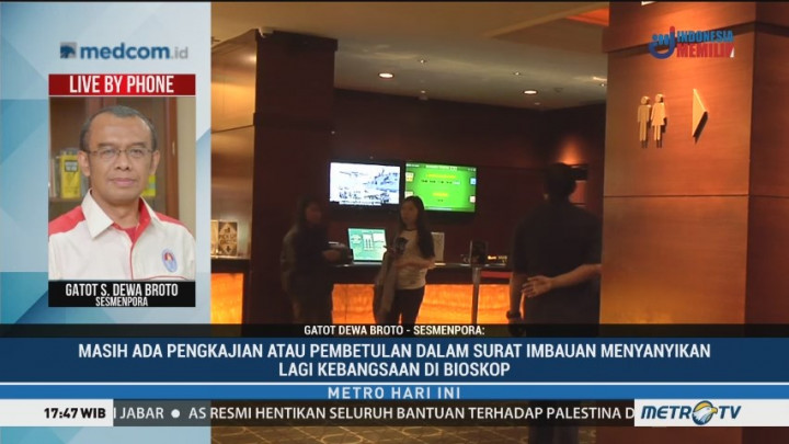 Kemenpora: Pemutaran Lagu Kebangsaan di Bioskop Masih Dikaji