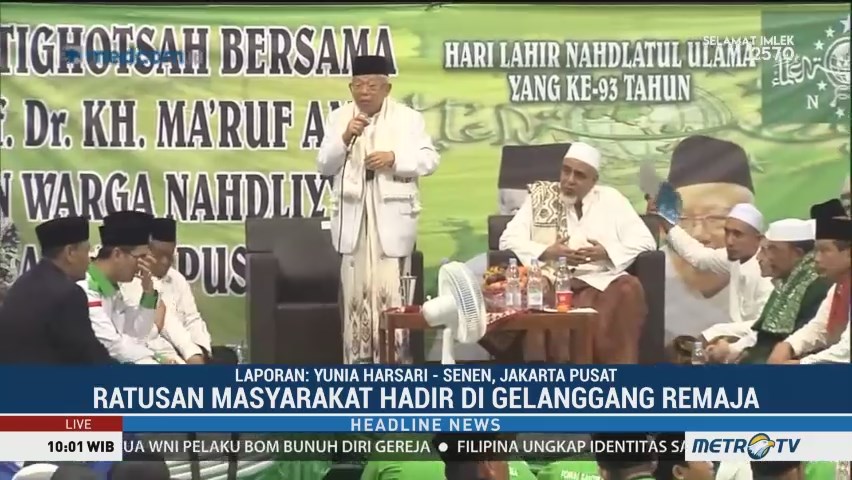 KH Ma'ruf Amin Hadiri Istighosah Bersama Warga NU