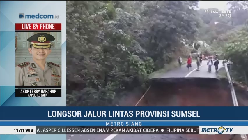 Jalinsum Lahat-Pagaralam Putus Akibat Longsor