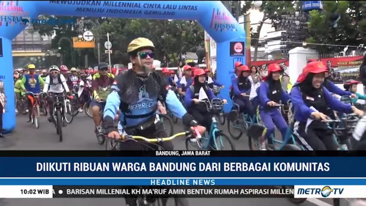 Ribuan Warga Bandung Ikuti Gowes Milenial