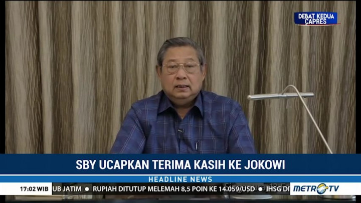 SBY Ucapkan Terima Kasih ke Jokowi