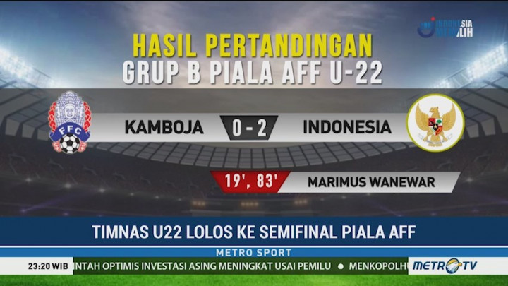Timnas U-22 Lolos ke Semifinal Piala AFF