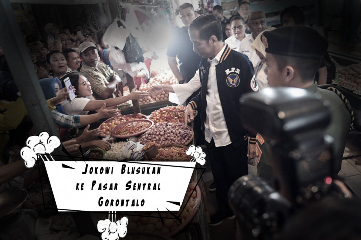 Jokowi Blusukan ke Pasar Sentral Gorontalo