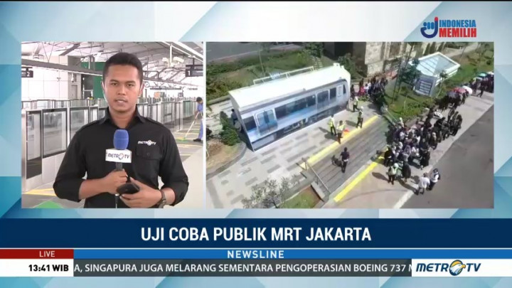 Suasana Uji Coba MRT Jakarta