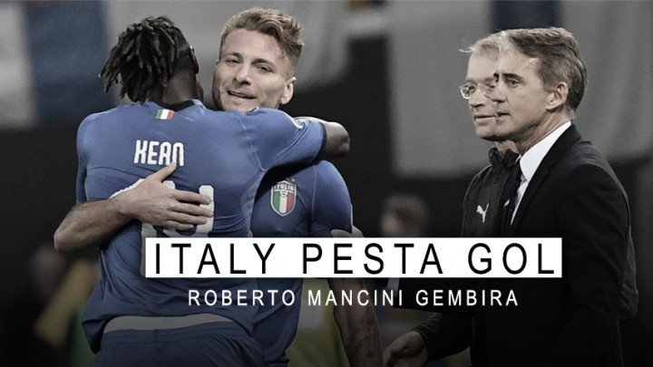 Italy Pesta Gol, Roberto Mancini Gembira