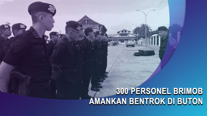 300 Personel Brimob Amankan Bentrok di Buton