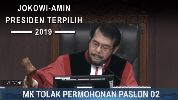Putusan Sengketa Hasil Pilpres 2019: Jokowi-Amin Presiden dan Wakil Presiden terpilih 2019