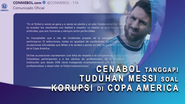 CONMEBOL Tanggapi Tuduhan Messi Soal Korupsi di Copa America