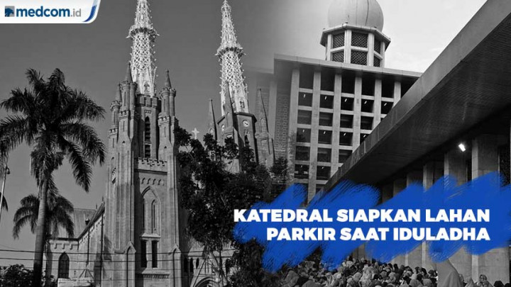 Gereja Katedral Buka Halaman Untuk Parkir Salat Iduladha