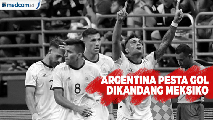 Timnas Argentina Pesta Gol Lawan Meksiko