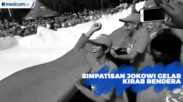 Simpatisan Jokowi Gelar Kirab Bendera Merah Putih