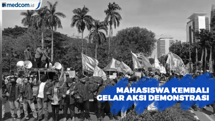 Mahasiswa Kembali Menggelar Aksi Demo di Patung Kuda