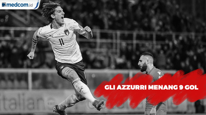 Pesta 9 Gol, Italia Sapu Bersih 10 Kemenangan