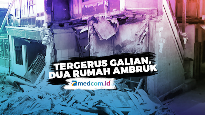 Dua Rumah Ambruk Tergerus Galian Proyek