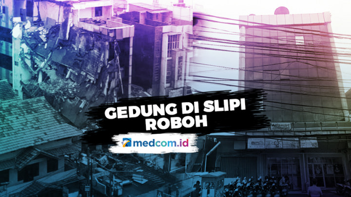 Detik-detik Gedung di Slipi Roboh
