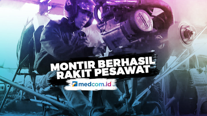 Seorang Montir Rakit Pesawat dari Barang Bekas