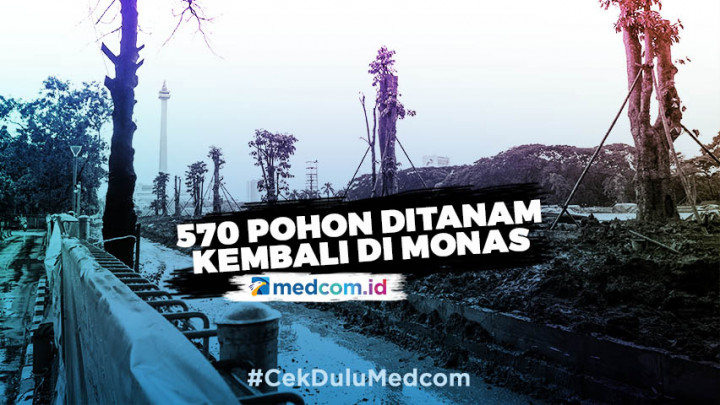Sebanyak 570 Pohon Ditanam Kembali di Kawasan Monas