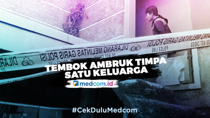Satu Keluarga Tewas Tertimpa Tembok Ambruk saat Tidur