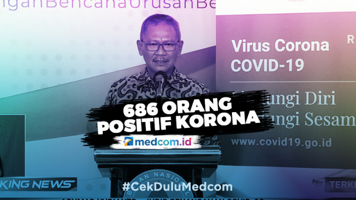 Update Kasus Korona RI: 686 Positif, 30 Sembuh dan 55 Meninggal
