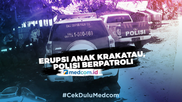 Erupsi Anak Krakatau, Polisi Patroli di Sekitar Pantai