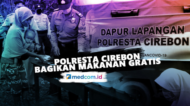 Polresta Cirebon Bagikan Makanan Gratis