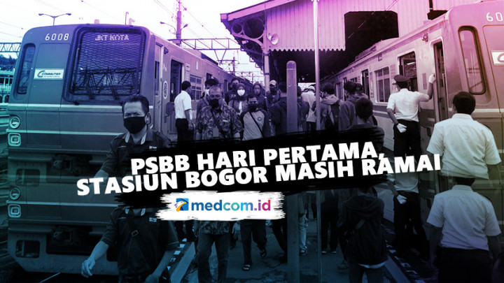 Stasiun Bogor Masih Ramai di Hari Pertama PSBB