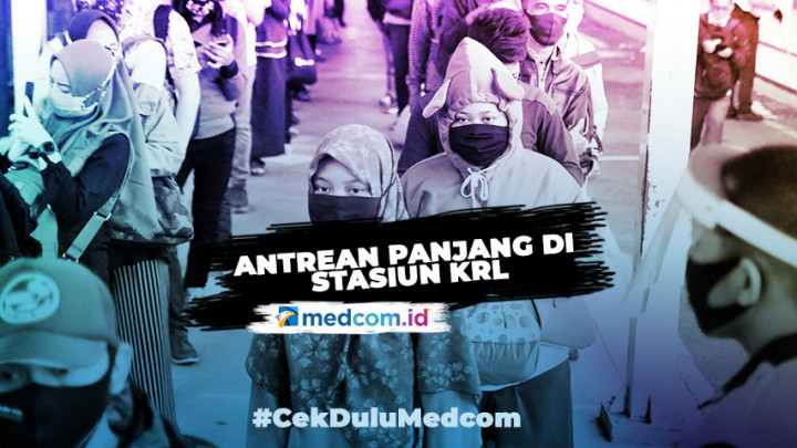Masa PSBB Transisi, Antrean Panjang di Stasiun KRL